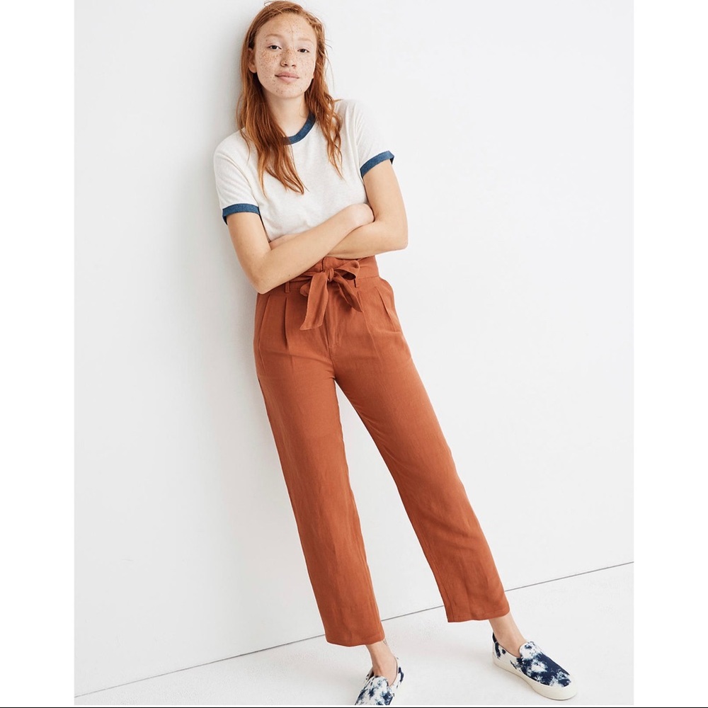 Madewell Paperbag Pants - Linen Blend